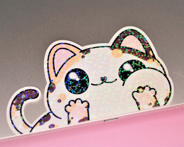 kawaii cat peeker stickers