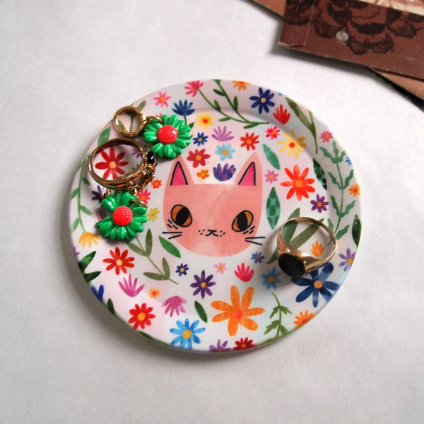 kawaii cat trinket dishes