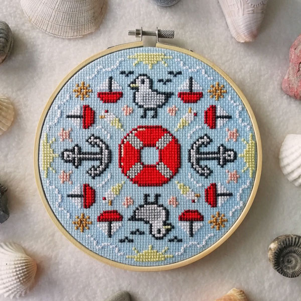 seaside cross stitch pattern