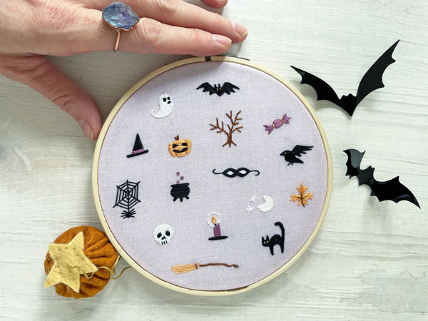 Halloween motifs embroidery pattern