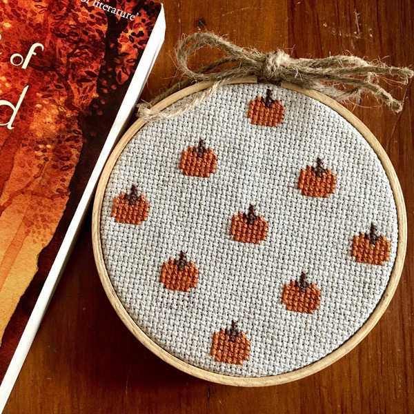 Autumn pumpkins cross stitch pattern