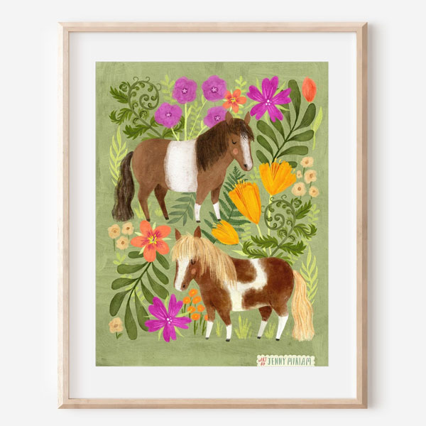 kawaii horse art print