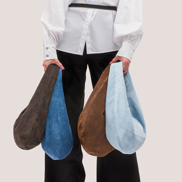 handmade suede hobo bags