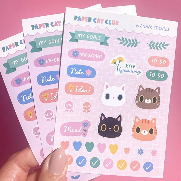 kawaii cats planner stickers