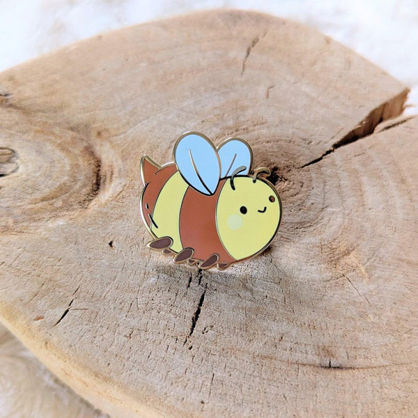 kawaii bumblebee enamel pin