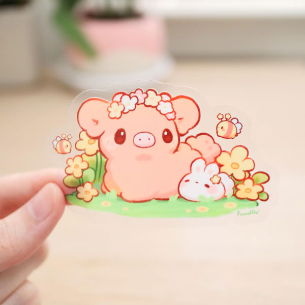 kawaii Highland Cow Vinyl Sticker