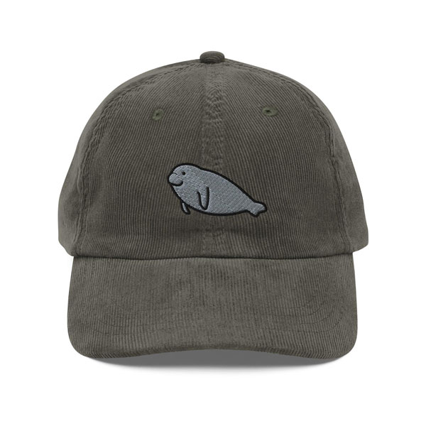 manatee embroidered cap