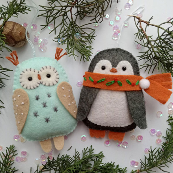 kawaii penguin felt sewing pattern