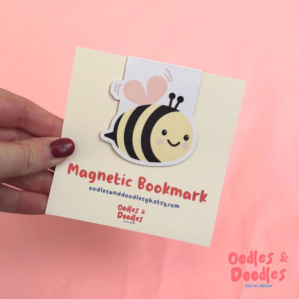 kawaii bumblebee magnetic bookmark