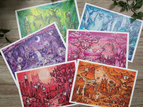 Autumn animals art prints