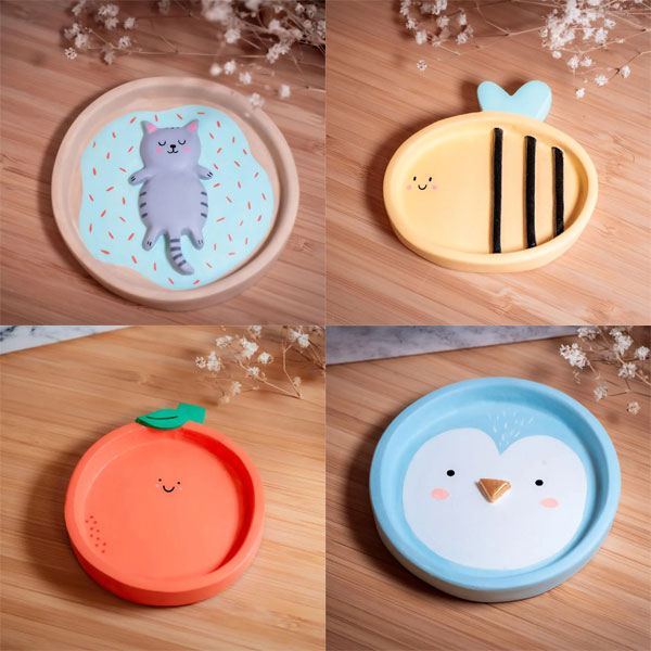 handmade kawaii trinket dishes