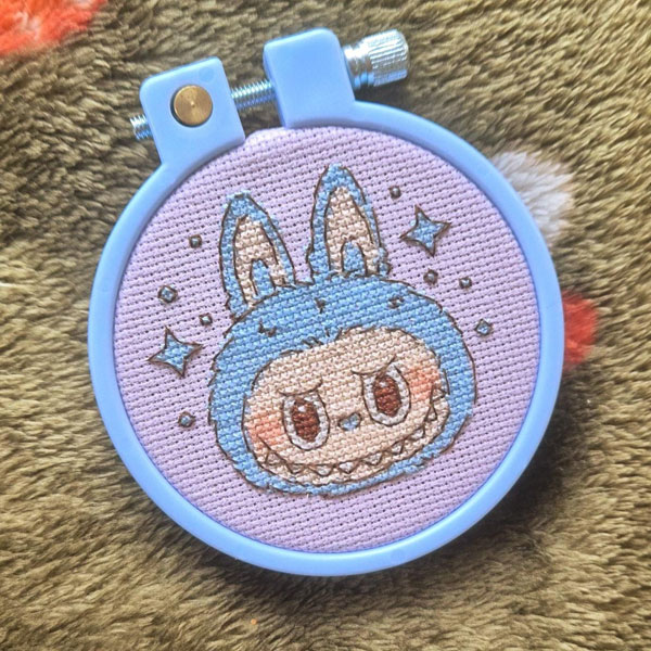 Labubu cross stitch pattern