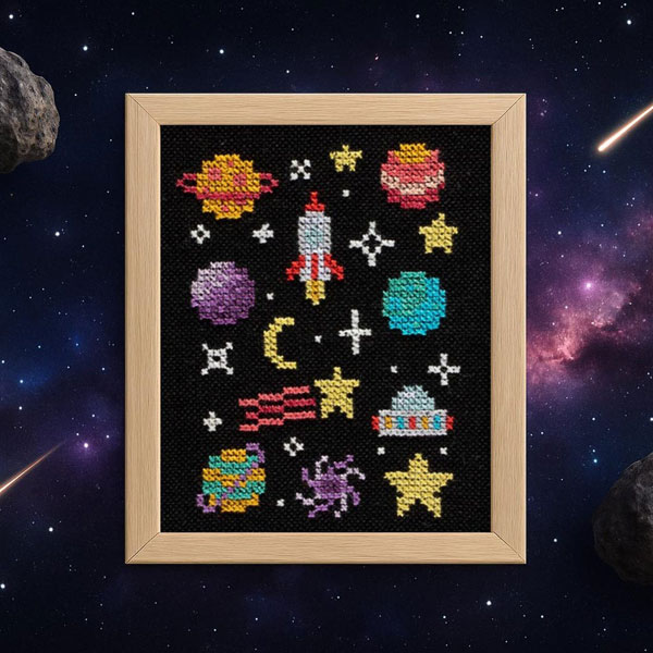 space cross stitch pattern