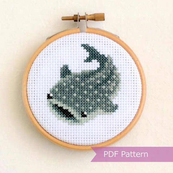 whale shark cross stitch pattern