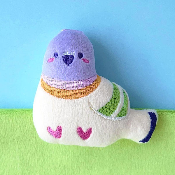 handmade kawaii pigeon plush keychains