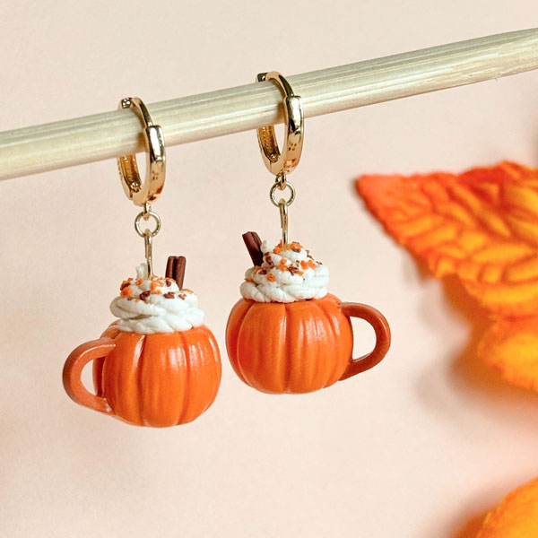 pumpkin spice latte earrings