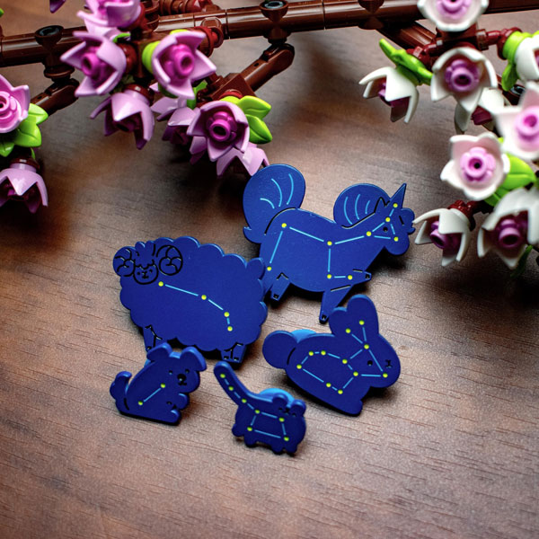 glow in the dark constellation enamel pins
