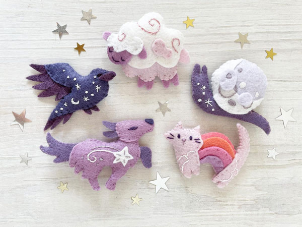 celestial animals felt sewing patterns
