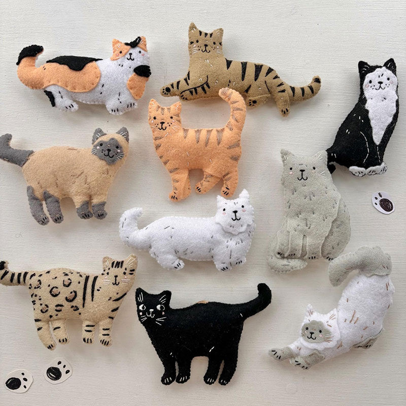 cat felt sewing patterns
