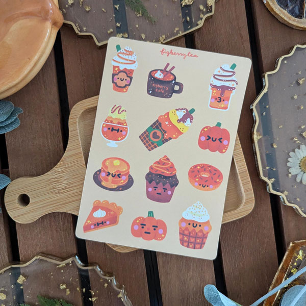 Kawaii Fall Sweets sticker sheet