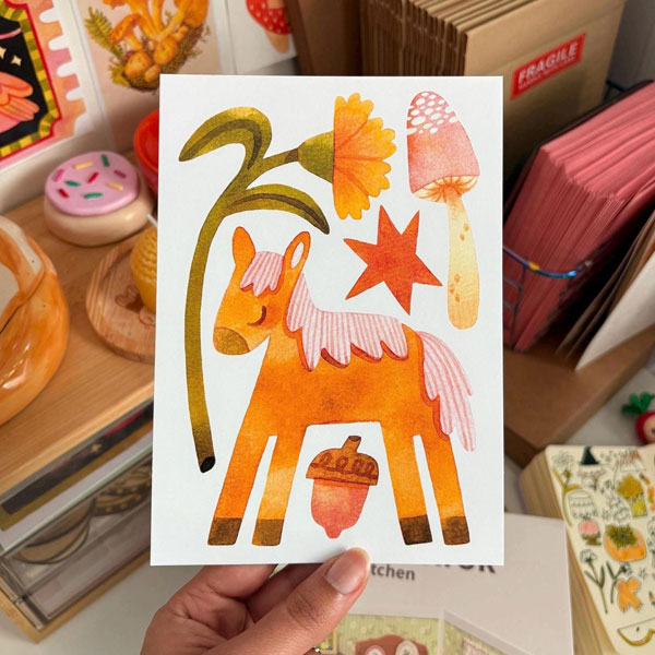 kawaii horse art print