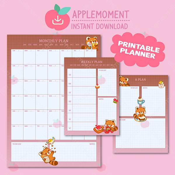 undated kawaii printable planner
