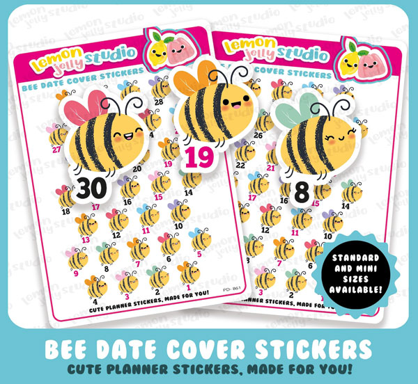 kawaii bumblebee planner stickers