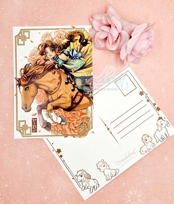 kawaii horse postcard