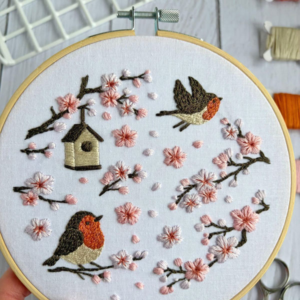 Robin and Blossom Embroidery Kit