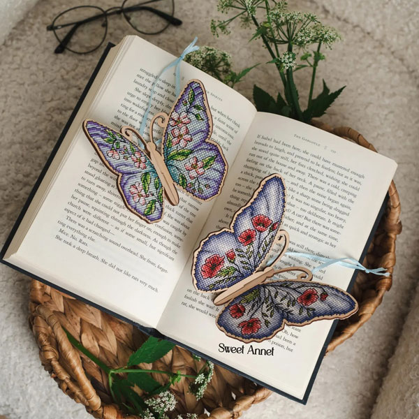 butterfly wooden cross stitch kit