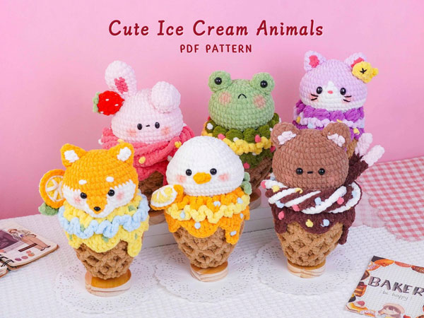 ice cream animals crochet patterns