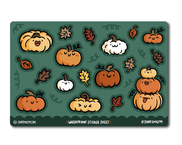 Kawaii Autumn sticker sheet