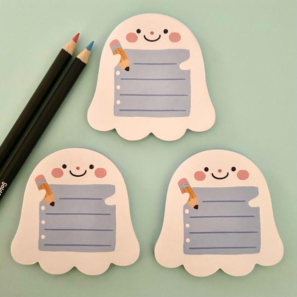 kawaii ghost memo pads