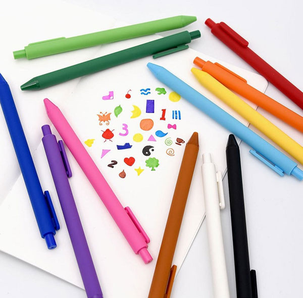 colourful stationery pens