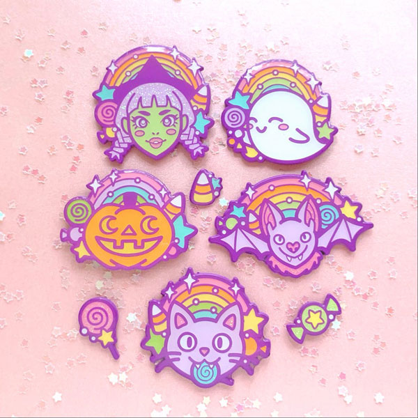 Kawaii Halloween Enamel Pins