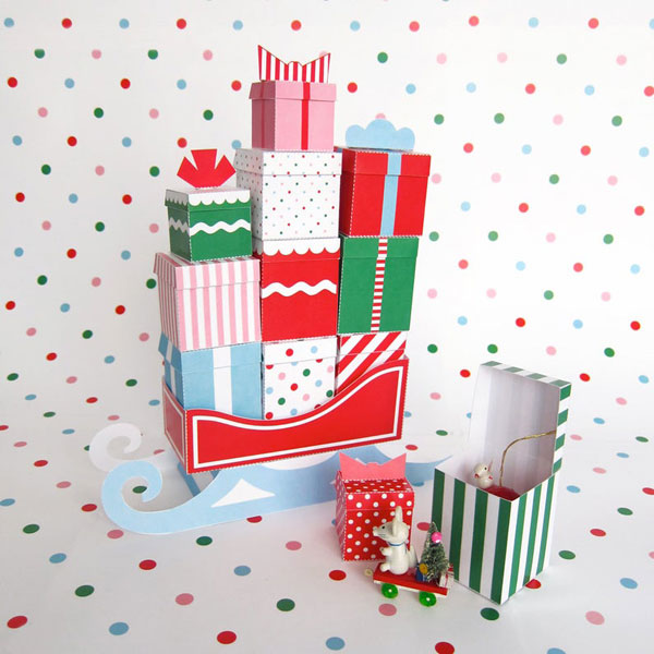 cute Christmas printables - gift boxes