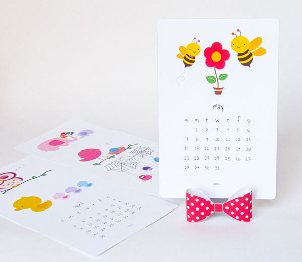 2018 Printable Calendar kawaii animals