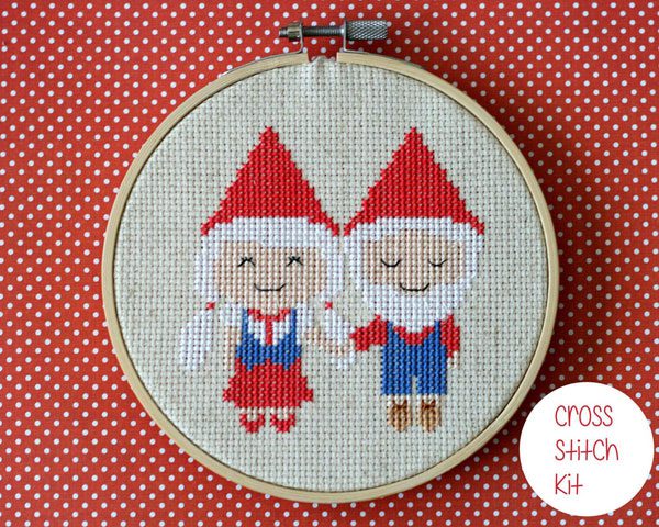 Cute Cross Stitch Kits & Patterns - Christmas gnomes