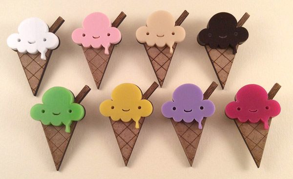 kawaii summer ice cream brooch