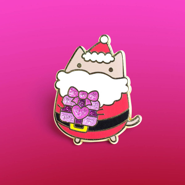 Cute Christmas Enamel Pins - Santa Cat