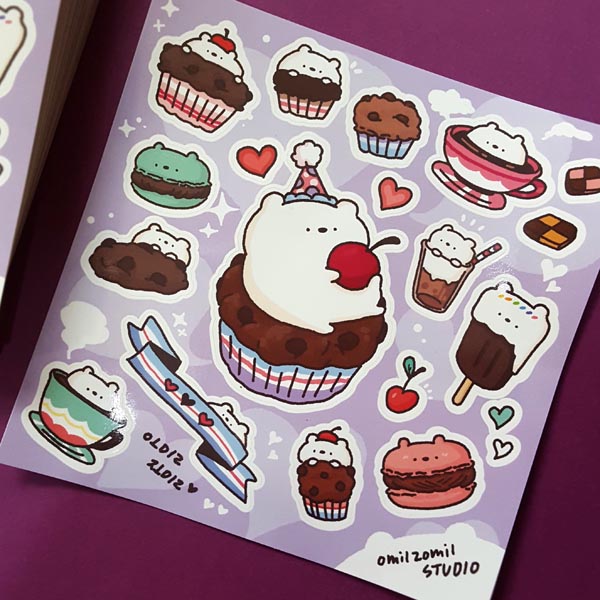 Kawaii stationery - food bears stickers