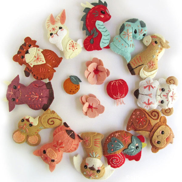 Lunar New Year animal sewing patterns