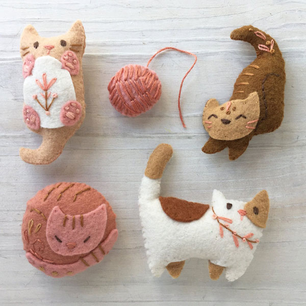 cute cats felt sewing patterns