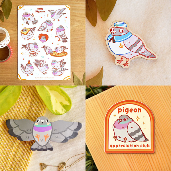 kawaii pigeons stationery