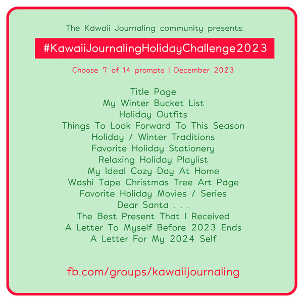 Holiday Kawaii Journaling Challenge 