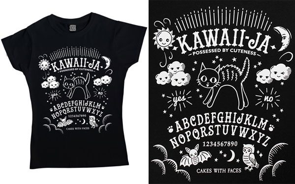 kawaii ouija board tshirt spooky cute
