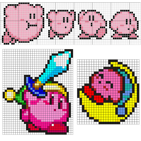 Kirby pixel art patterns