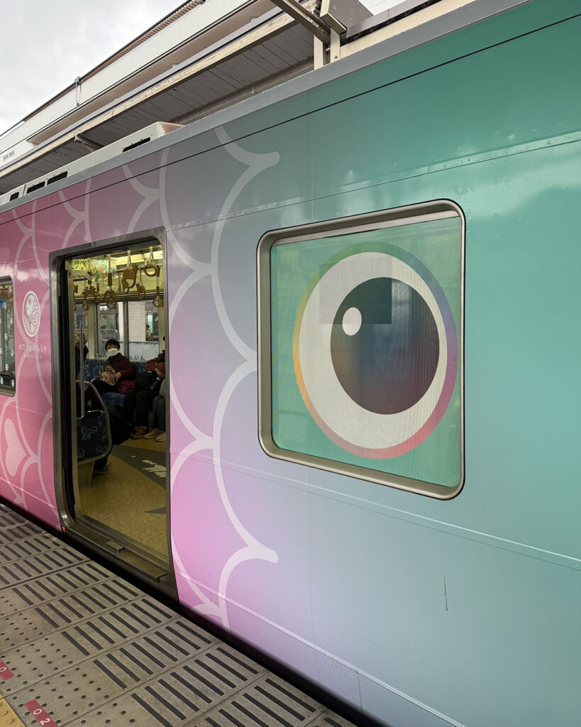 Medetai sea bream train in Japan