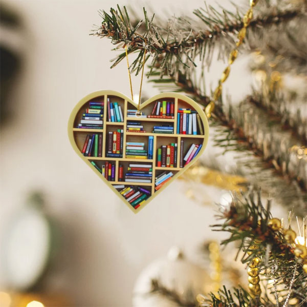 book lover Christmas tree ornaments