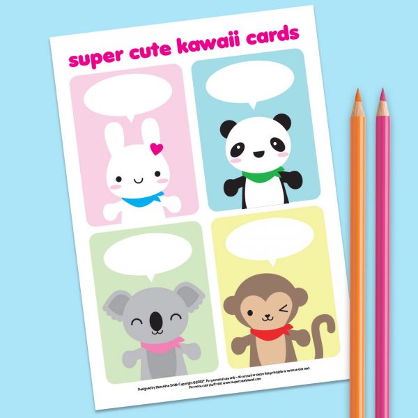 Printable Super Cute Kawaii Cards